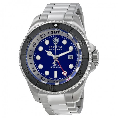 Invicta Reserve Hydromax GMT Blue Dial Stainless Steel Men's Watch 16968 watches
