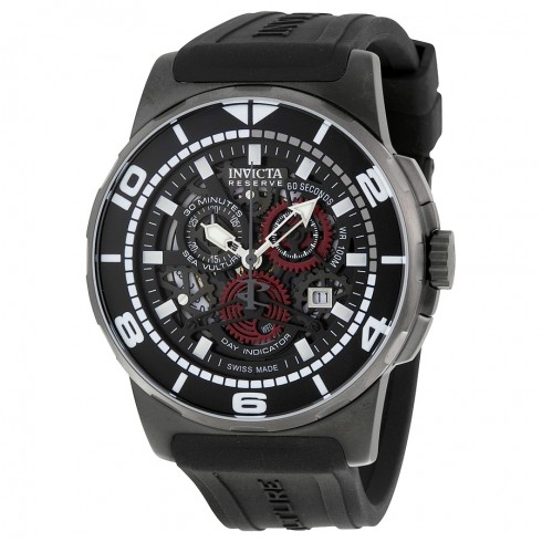Invicta Reserve Mechanical Black Skeleton Dial Black Polyurethane Men's Watch 18951 watches