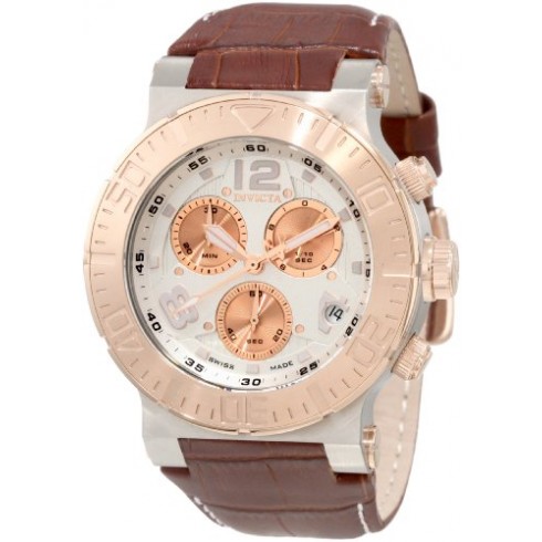 Invicta Reserve Ocean Reef Chronograph Silver Dial Brown Leather Men's Watch 1851 watches