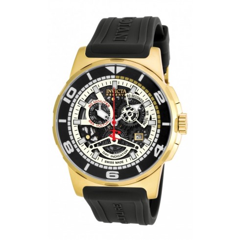 Invicta Reserve Sea Vulture Mechanical Chronograph Black Silicone Men's Watch 18947 watches