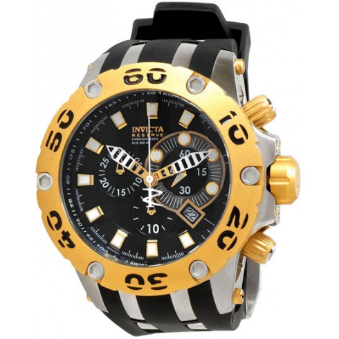 Invicta Reserve Specialty Two Tone Case Black Dial Chronograph Men's Watch 0908 watches