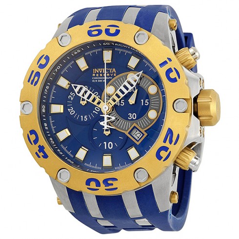 Invicta Reserve Specialty Two Tone Case Blue Dial Chronograph Men's Watch 0909 watches
