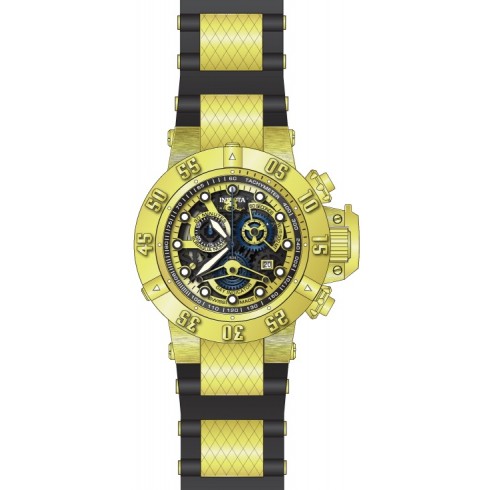 Invicta Reserve Subaqua Gold Skeletion Dial Black Polyurethane Men's Watch 18526 watches
