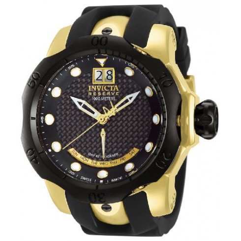 Invicta Reserve Venom Black Carbon Fiber Dial Gold-tone Men's Watch 13852 watches