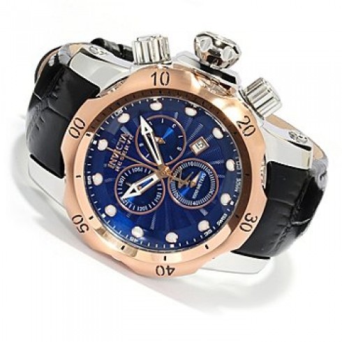 Invicta Reserve Venom Chronograph Blue Dial Black Leather Strap Men's Watch 10808 watches