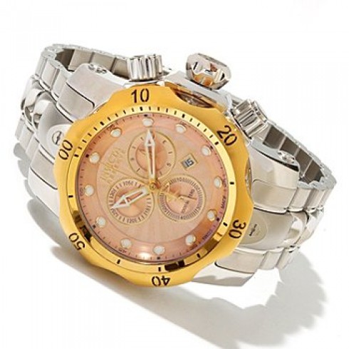 Invicta Reserve Venom Chronograph Rose Dial Stainless Steel Men's Watch 10802 watches