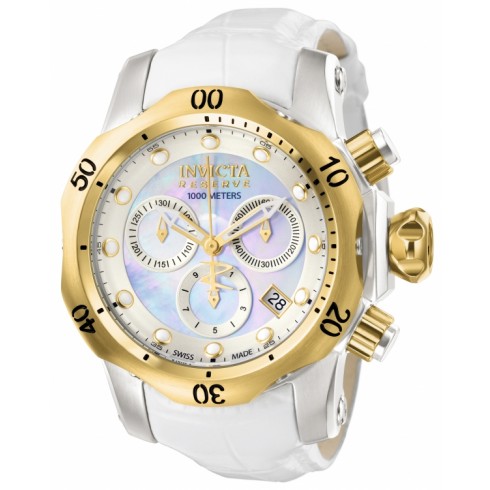 Invicta Reserve Venom III White Dial Chronograph White Leather Ladies Watch 0951 watches
