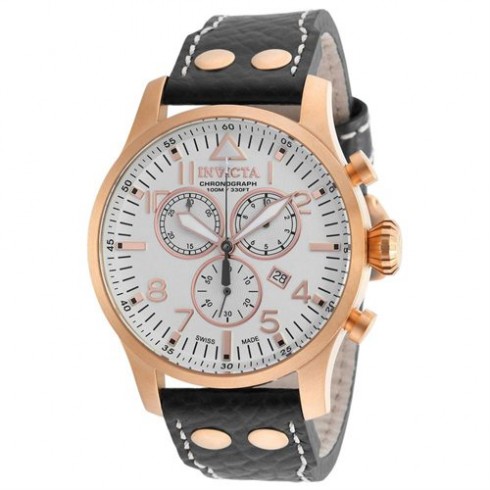 Invicta Reserve White Dial Black Leather Men's Chronograph Watch 19753 watches