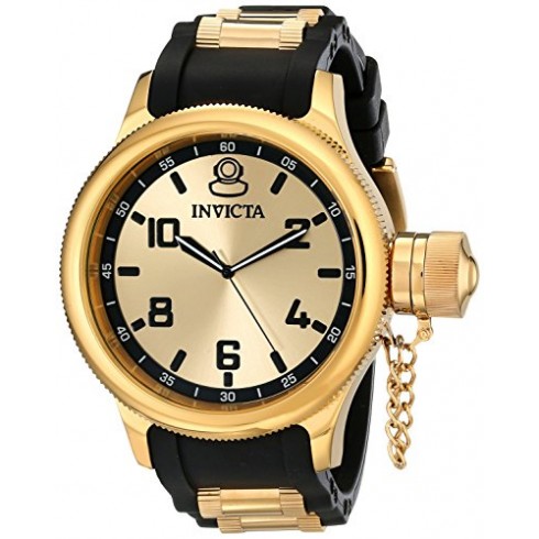Invicta Russian Dive Gold and Black Dial Black Polyurethane Men's Watch 1438 watches