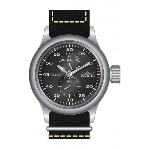 Invicta Russian Diver Black Dial Black Leather Men's Watch 19494 watches