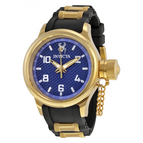 Invicta Russian Diver Blue Carbon Fiber Dial Black Polyurethane Men's Watch 17947 watches