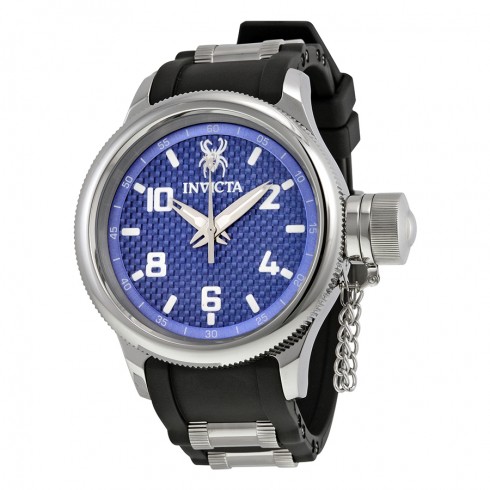Invicta Russian Diver Blue Glass Fiber Dial Black Polyurethane Men's Watch 17945 watches