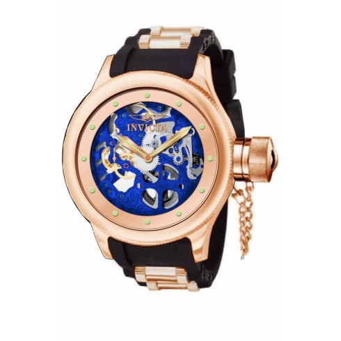 Invicta Russian Diver Blue Skeletal Dial Gold-tone PVD Men's Watch 80122 watches