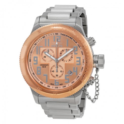 Invicta Russian Diver Chronograph Black Dial 18kt Rose Gold Ion-plated Men's Watch 15557 watches