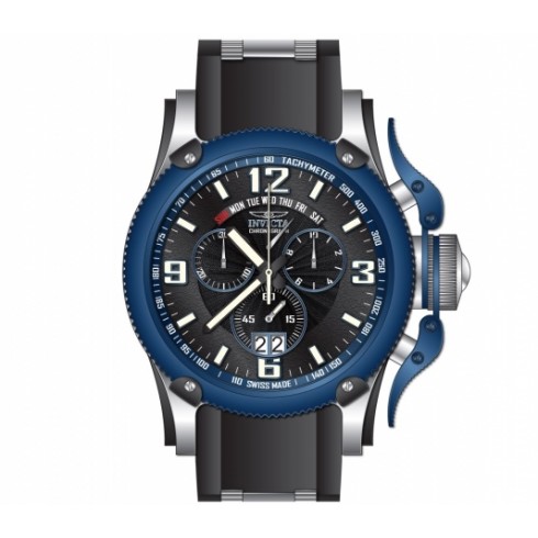 Replica Invicta Russian Diver Chronograph Black Dial Black Polyurethane Men's Watch 12439 Watch