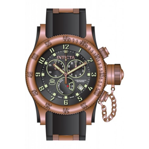 Invicta Russian Diver Chronograph Black Dial Black Polyurethane Men's Watch 15567 watches