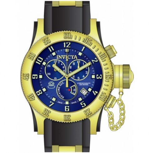 Invicta Russian Diver Chronograph Blue Dial Brown Polyurethane Men's Watch 15563 watches