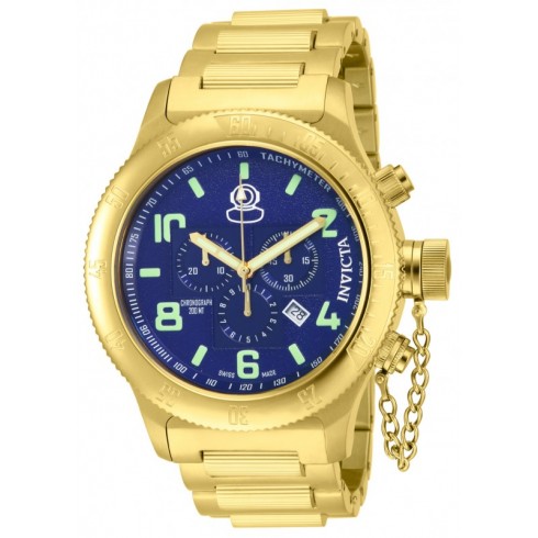 Invicta Russian Diver Chronograph Blue Dial Gold Ion-plated Men's Watch 15474 watches
