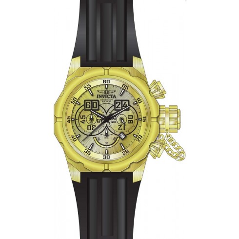Invicta Russian Diver Chronograph Gold Dial Black Silicone Men's Watch 21628 watches