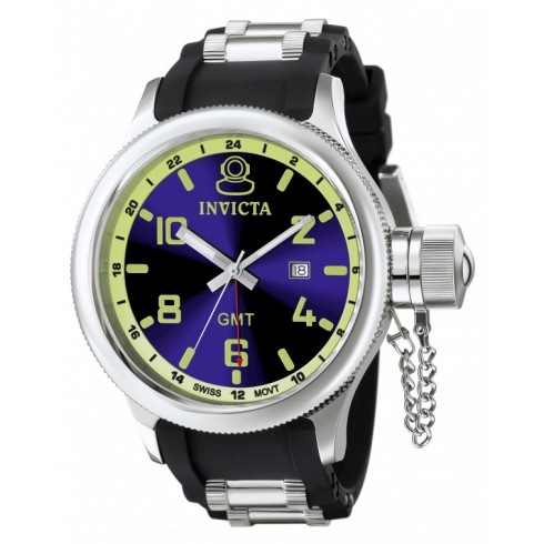 Invicta Russian Diver GMT Blue Dial Black Polyurethane Men's Watch 6610 watches