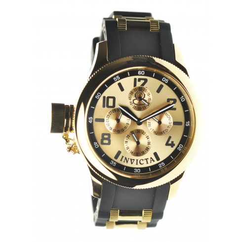 Invicta Russian Diver Gold Dial Black Rubber Mid-Size Watch 1814 watches