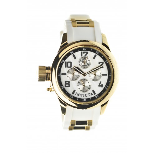 Invicta Russian Diver Gold Dial White Rubber Mid-Size Watch 1815 watches