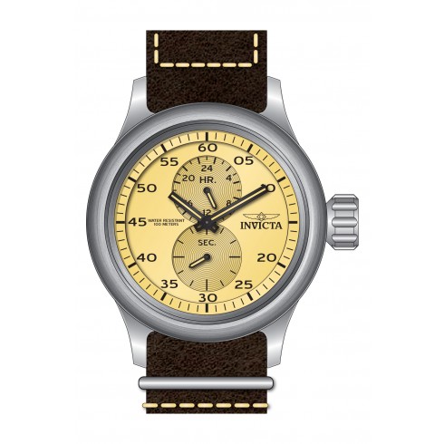 Invicta Russian Diver Ivory Dial Brown Leather Men's Watch 19498 watches