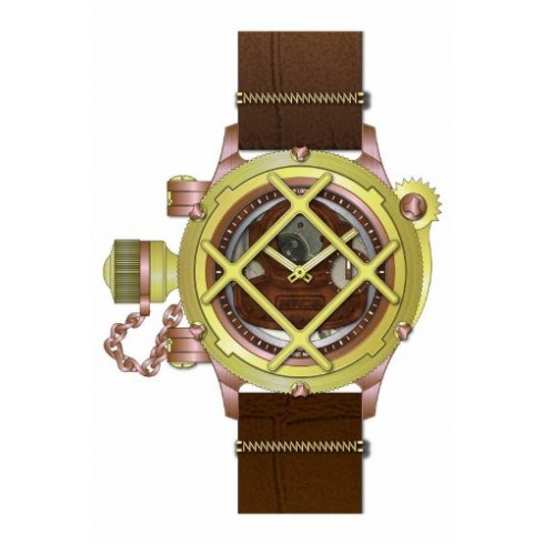 Replica Invicta Russian Diver Mechanical Copper Dial Brown Leather 14814 Watch