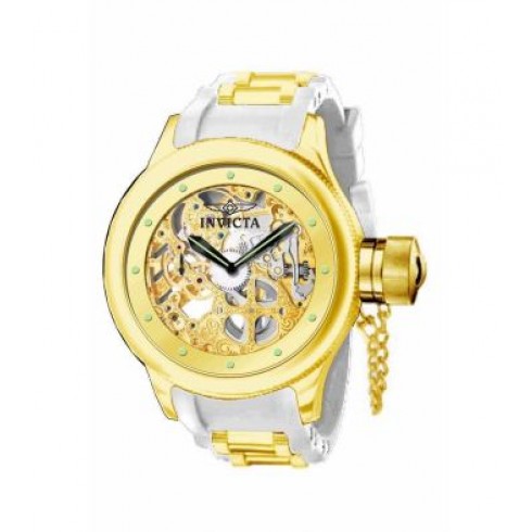 Invicta Russian Diver Mechanical Gold-Tone Skeleton Dial Stainless Steel Men's Watch 12116 watches