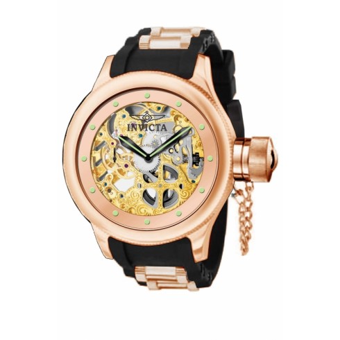 Invicta Russian Diver Rose Gold-tone Skeletal Dial Gold-tone PVD Men's Watch 80121 watches