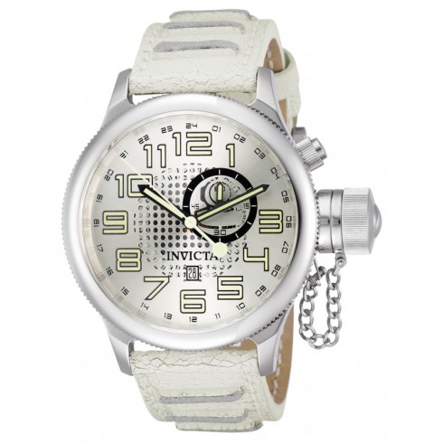 Invicta Russian Diver Silver Dial White Leather Men's Watch 10553 watches