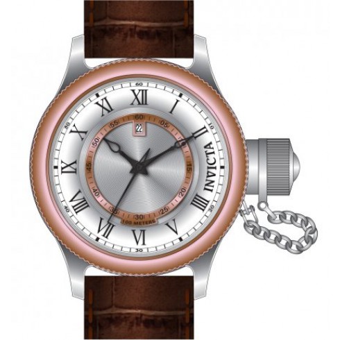 Invicta Russian Diver Silver-tone Dial Brown Leather Band Men's Watch 14079 watches