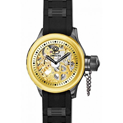 Invicta Russion Diver Gold Skeleton Dial Black Polyurethane Men's Watch 17273 watches