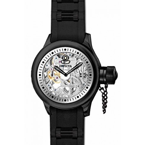 Invicta Russion Diver Silver Skeleton Dial Black Polyurethane Men's Watch 17276 watches