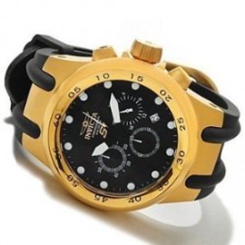 Invicta S1 Aviation Black Rubber Black Dial Gold Tone Case Men's Watch 1509 watches