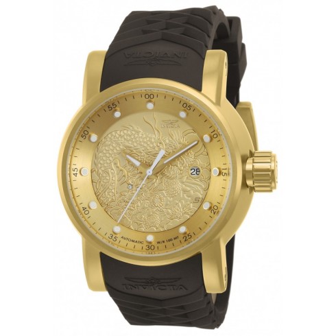 Invicta S1 Rally Automatic Gold Dial Brown Leather Men's Watch 12790 watches