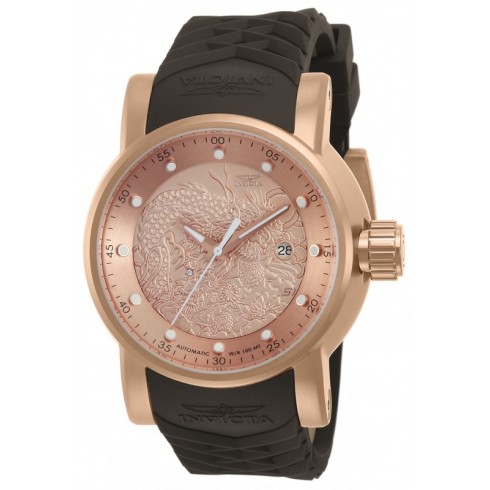 Invicta S1 Rally Automatic Rose Dial Brown Silicone Men's Watch 12791 watches