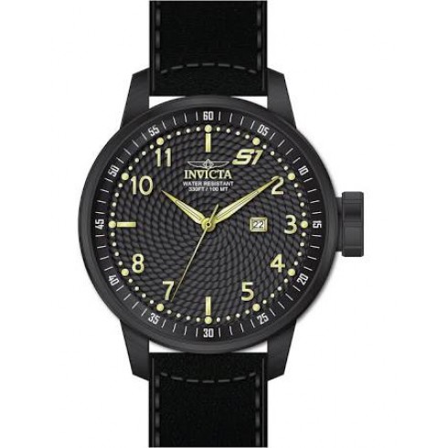 Invicta S1 Rally Black Dial Black Leather Men's Watch 19618 watches