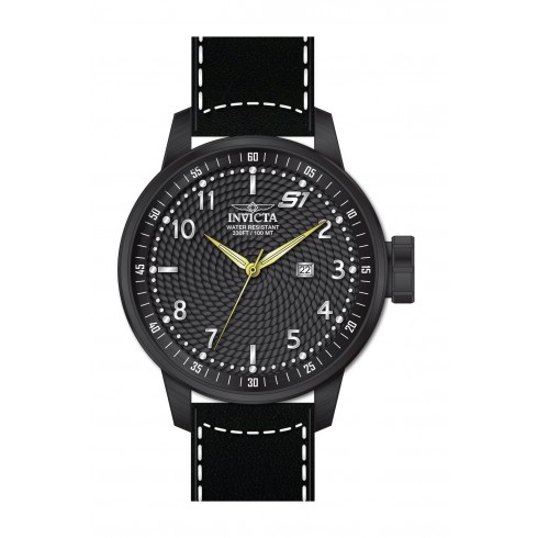 Invicta S1 Rally Black Dial Black Leather Men's Watch 19619 watches