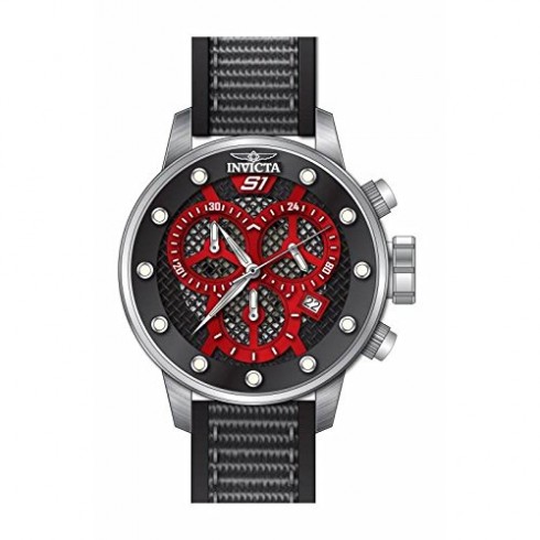 Invicta S1 Rally Chronograph Black Dial Black and Grey Polyurethane Men's Watch 19620 watches