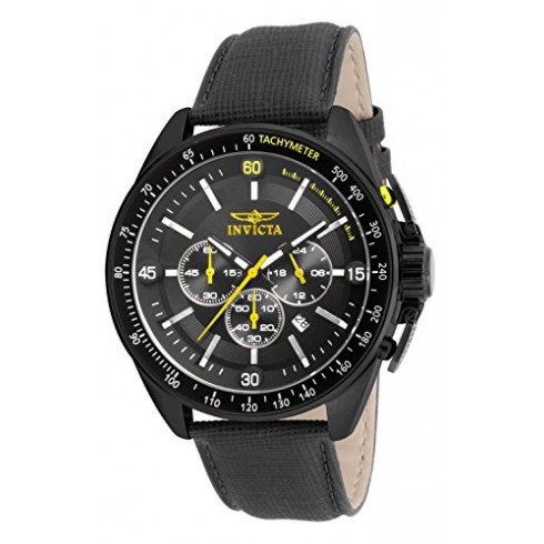 Invicta S1 Rally Chronograph Black Dial Black Leather Men's Watch 15910 watches