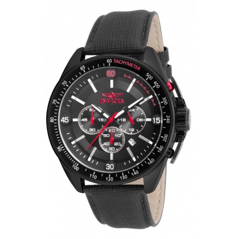 Invicta S1 Rally Chronograph Black Dial Black Leather Men's Watch 15911 watches