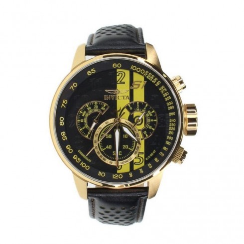 Invicta S1 Rally Chronograph Black Dial Black Leather Men's Watch 19905 watches
