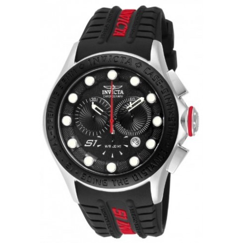 Invicta S1 Rally Chronograph Black Dial Black Polyurethane Men's Watch 10837 watches