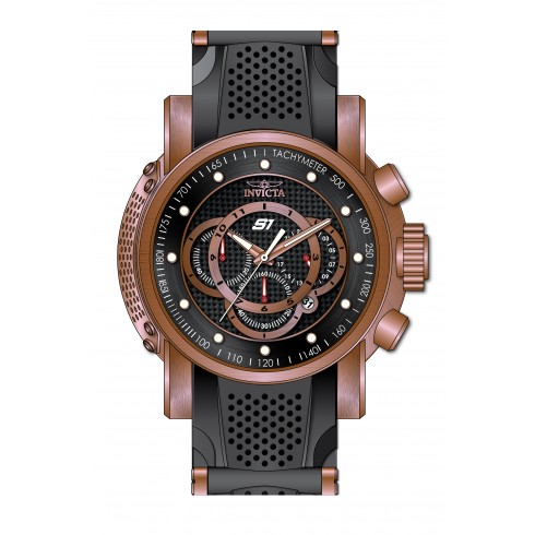 Invicta S1 Rally Chronograph Black Dial Black Silicone Rose Gold-plated Men's Watch 19332 watches