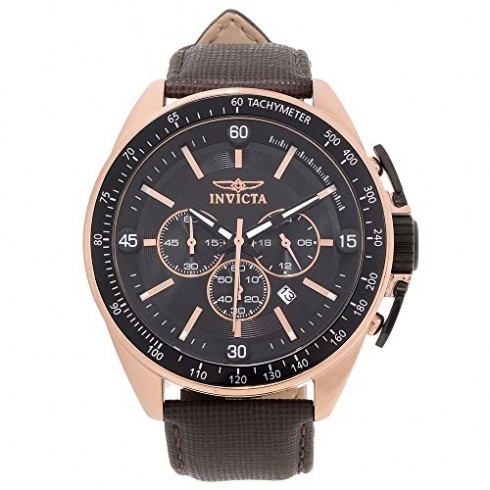 Invicta S1 Rally Chronograph Black Dial Brown Leather Men's Watch 15909 watches