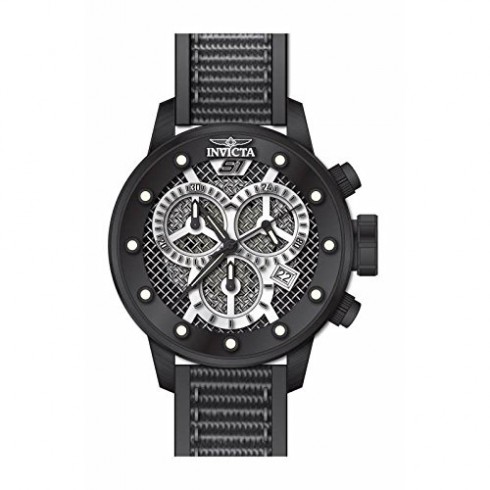 Invicta S1 Rally Chronograph Black Dial Grey Polyurethane Men's Watch 19622 watches