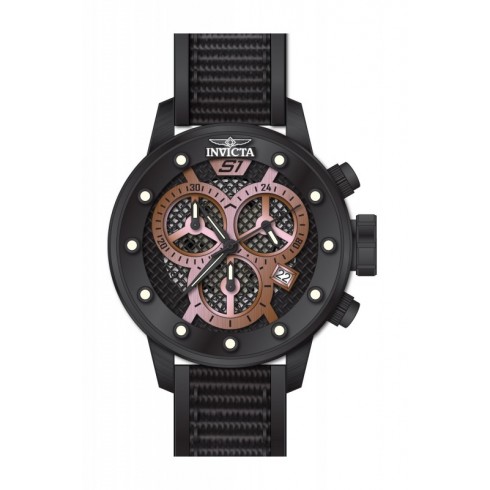 Invicta S1 Rally Chronograph Black Open Dial Black Polyurethane Men's Watch 19625 watches