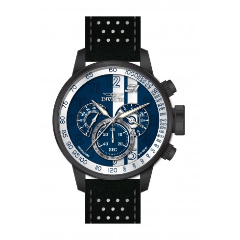 Invicta S1 Rally Chronograph Blue and White Dial Black and White Leather Men's Watch 19293 watches