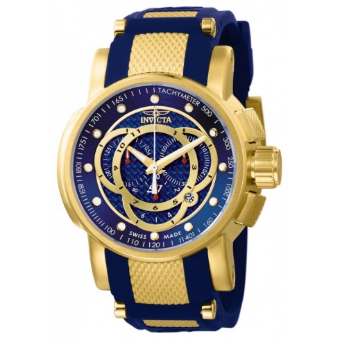Invicta S1 Rally Chronograph Blue Carbon Dial Blue Polyurethane Men's Watch 10564 watches